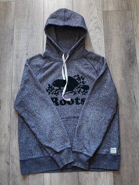 Roots Canada Men's Salt & Pepper Kanga Pullover Hoodie Gray Marl Size M